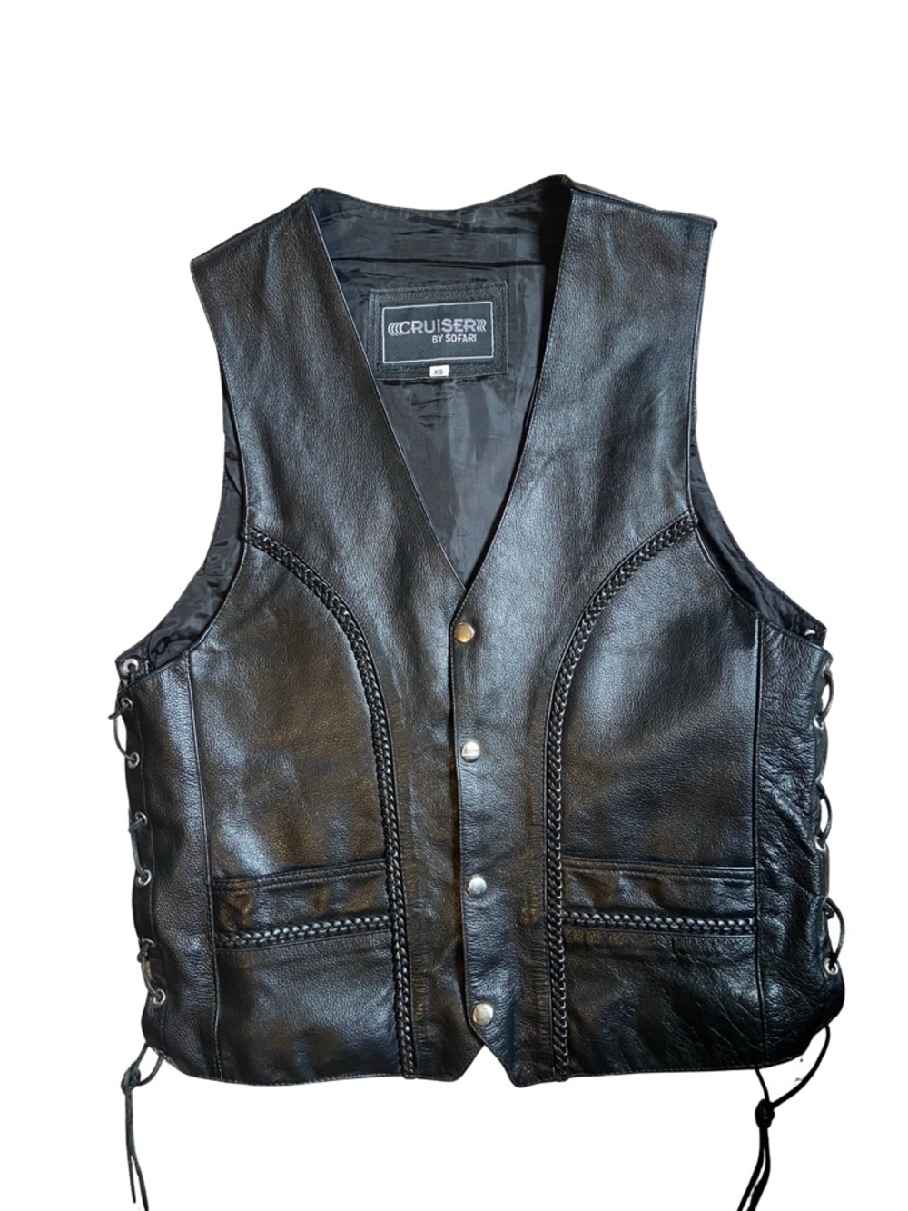 Vintage Black Leather Vest